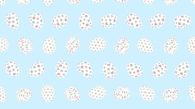 かわいいイースターエッグが浮かぶループアニメーション背景