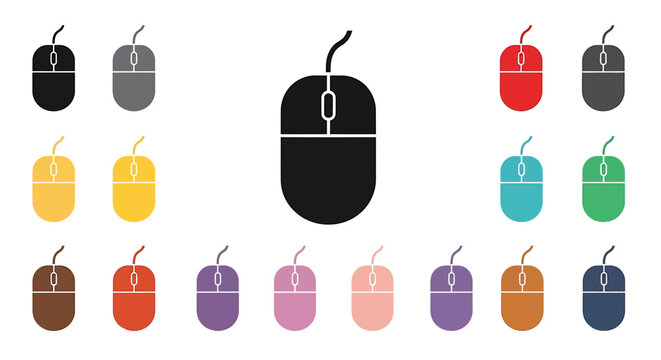 A vibrant collection of computer mice in various colors, showcasing different designs and styles for diverse user preferences.