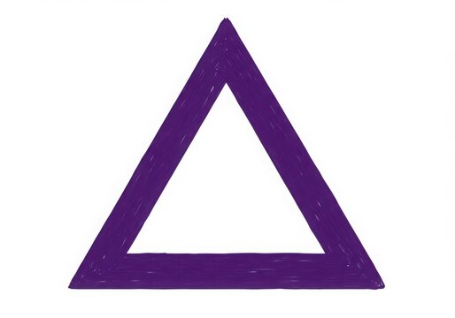 Purple triangle symbol on white background