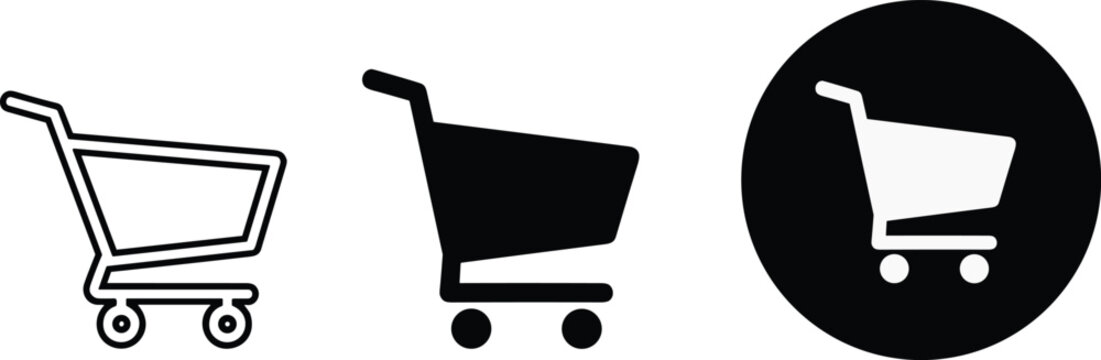 Shopping cart icon set vector design for ecommerce web and mobile app