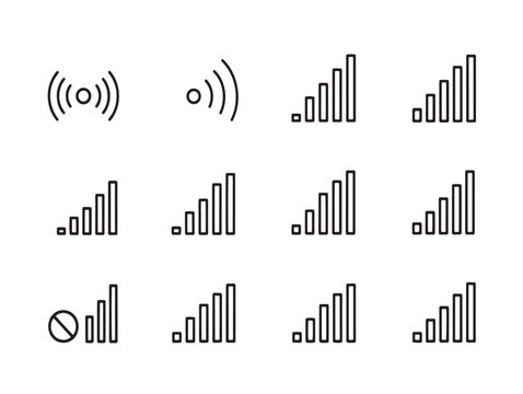 A series of sound wave icons with different patterns