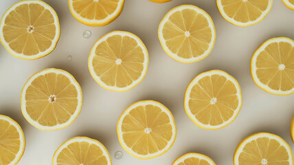 Fototapeta premium Minimal Citrus Flat Lay – Clean Geometric Food Composition