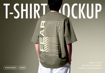 Back View Oversized T-Shirt Mockup