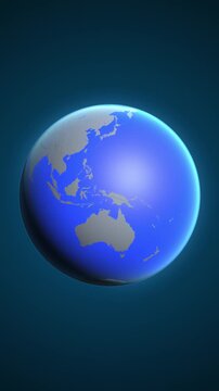 The animation shows a graphic representation of the earth and highlights the location and map of Nauru colored red in vertical format.