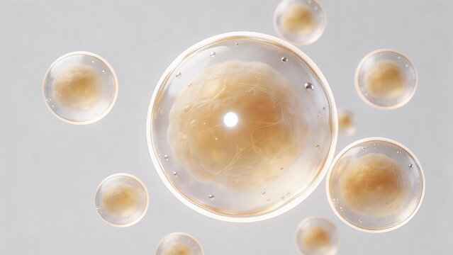 Cellular structure and floating spheres