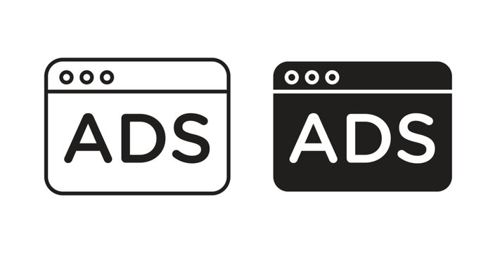Ad icon vector design elements. icon in flat and line style.