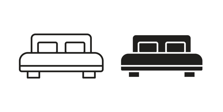 Bed icon vector design elements. icon in flat and line style.