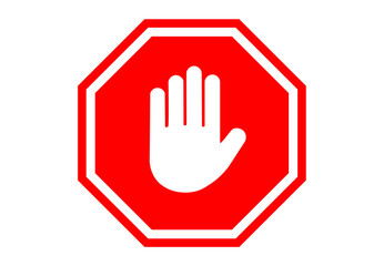Fototapeta premium stop hand sign red octagon png file type