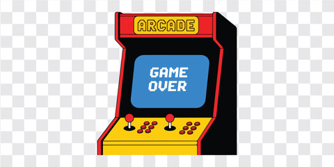 Arcade Machine Game Over Screen Retro Vintage Gaming Console Illustration © Lila Ayu Fauziah