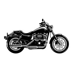 Fototapeta premium Classic Cruiser Motorcycle Silhouette Illustration 