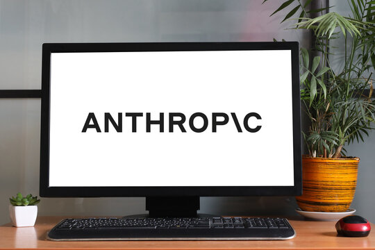 Laptop computer displaying logo of Anthropic PBC. March 20, 2026, Minsk, Belarus.