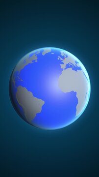 The animation shows a graphic representation of the earth and highlights the location and map of Netherlands colored red in vertical format.