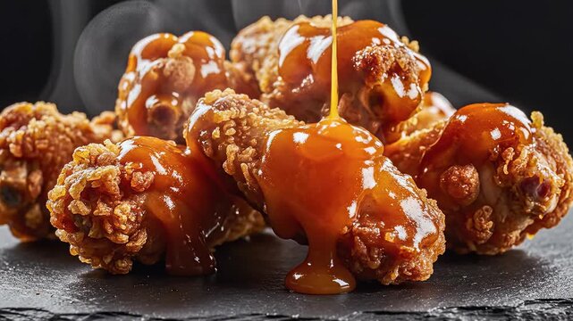 Fried chicken wings with sauce