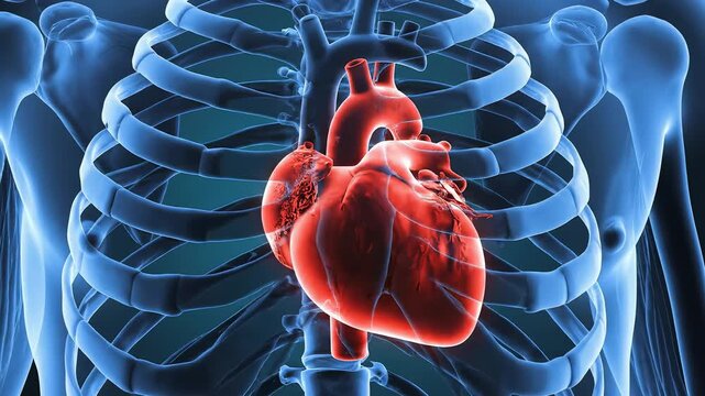 Human heart and skeletal system