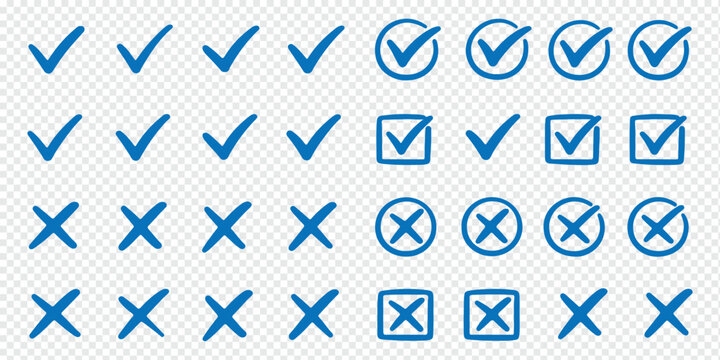Check Mark Icons in Circle &ndash; Editable Stroke Tick Symbol Set. Vector
