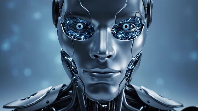Futuristic humanoid robot torso