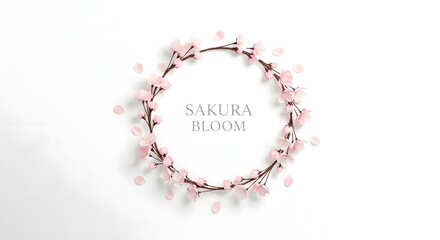 Obraz premium Elegant Pink Cherry Blossom Sakura Background with Spring Floral Elements