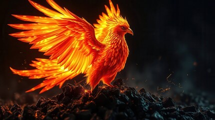 Fototapeta premium Phoenix With Detailed Flame Texture