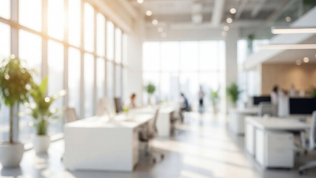 blurry office background in the morning