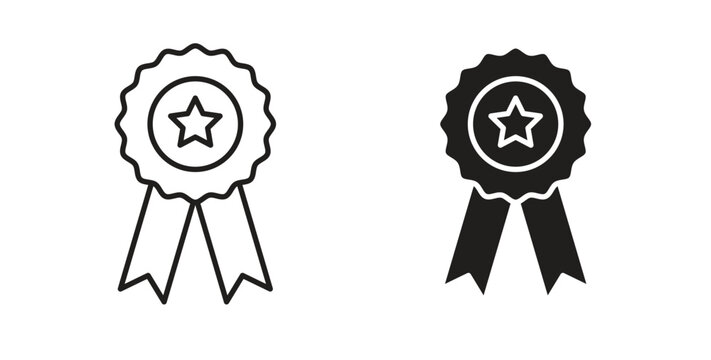 Accreditation icon set different line and flat style collection.