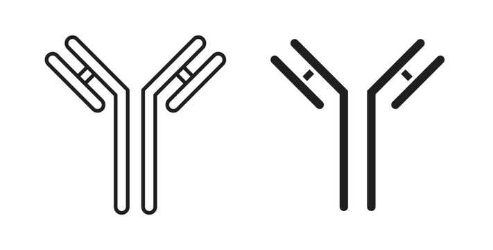 Antibody icon set different line and flat style collection.