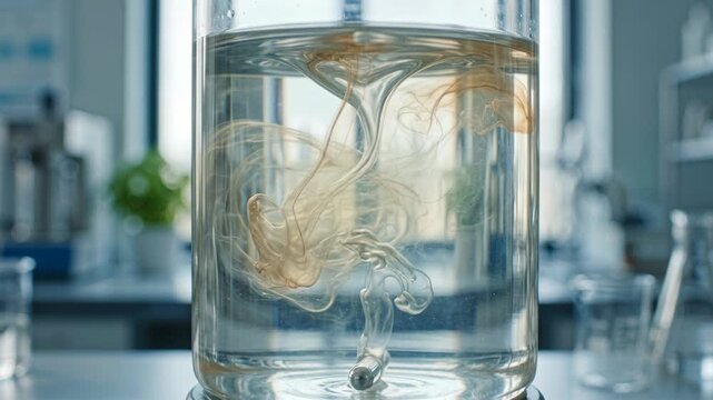 Ecofriendly solvents green chemistry laboratory experiment mixing liquid diffusion swirling reaction vessel glass vial solution solvent swirl clear