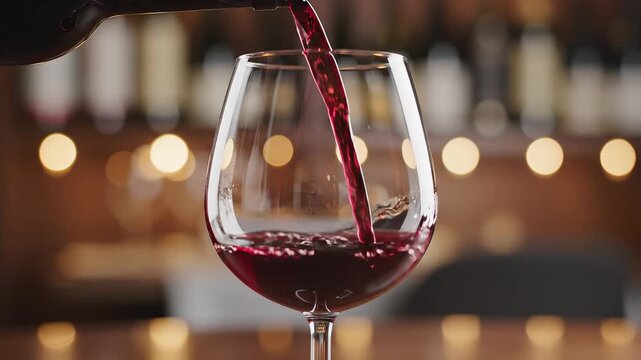 Red wine being poured into glass