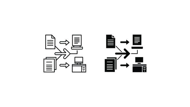 Comparison of data transfer from sources to different types of devices.
