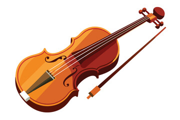 violin vector on white background © Brojendra