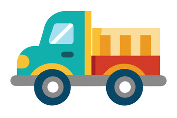 Fototapeta premium kids toy truck vector on white background
