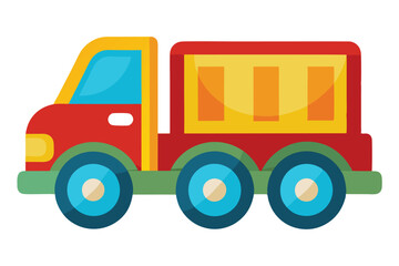 Fototapeta premium kids toy truck vector on white background