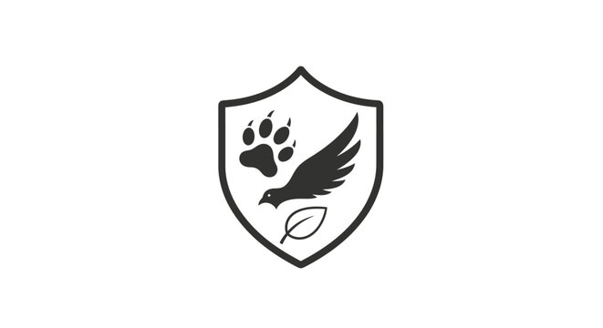 Shield with bird paw leaf logo.