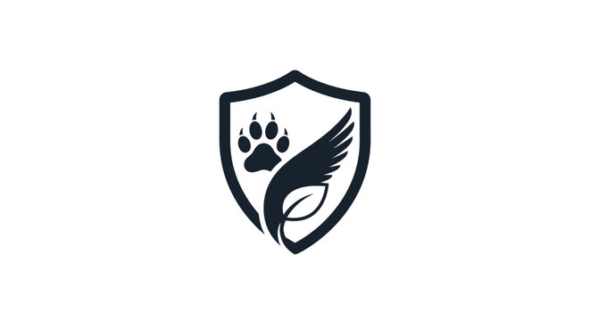 Shield with paw and wing logo.