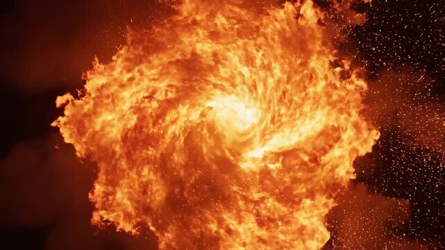 Glowing fiery explosion ball