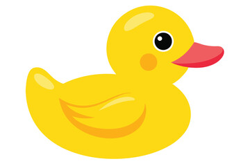 Fototapeta premium kids toy rubber ducky vector on white background