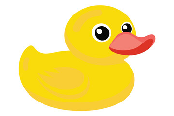 Fototapeta premium kids toy rubber ducky vector on white background