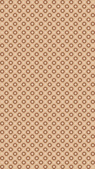 Fototapeta premium Geometric Brown Pattern: A minimalist pattern of repeating brown circles arranged in a grid against a neutral beige backdrop, creating a sense of order and elegance.