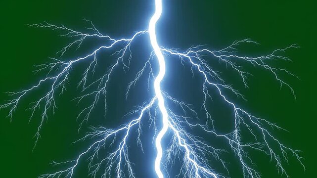 Lightning bolt on green background