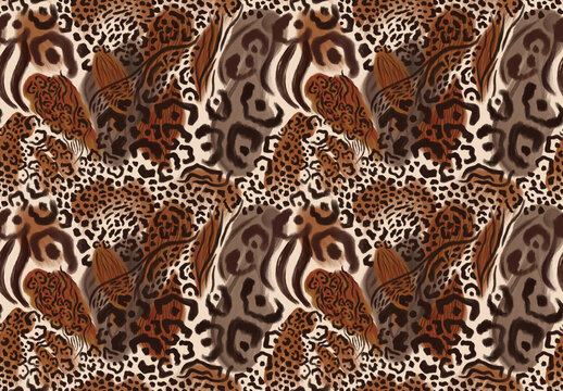 Leopard and zebra pattern design. For textile and print.