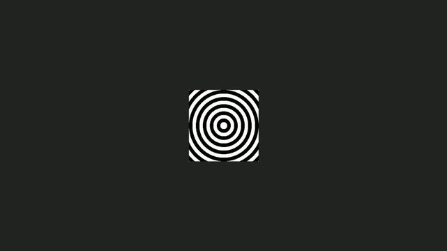 Focus on Optic Illusion - Concentric Circles in a Square Frame