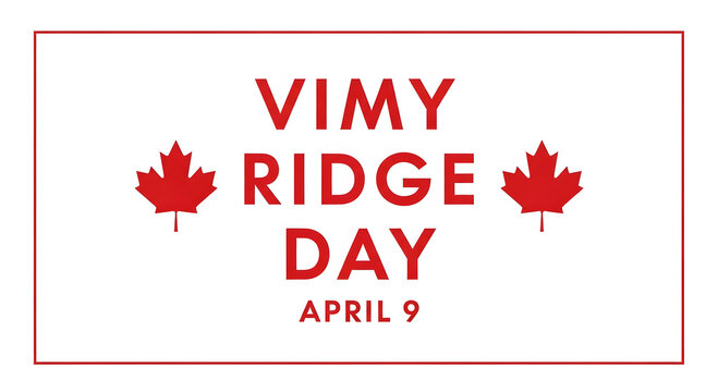 Vimy Ridge Day April 9 Red Maple Leaves Canadian Holiday Celebration image