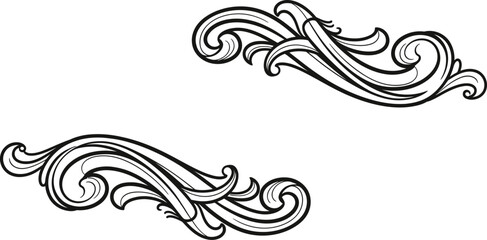 Fototapeta premium Elegant swirling ornamental design elements for creative projects