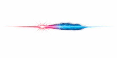 Obraz premium A soft blue and white bird feather with colorful accents is isolated on a white background as a light object or delicate brush tool