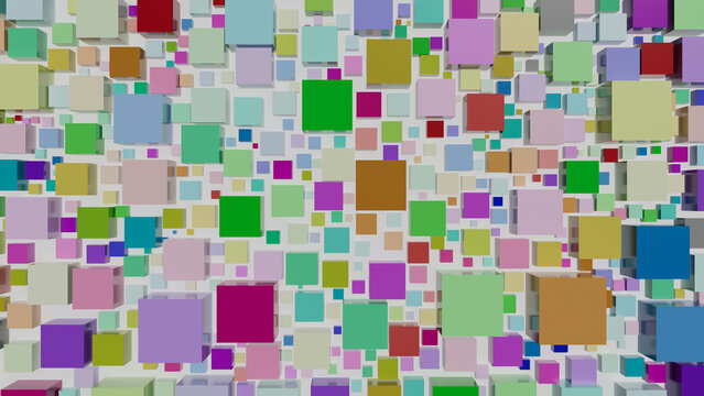 4K Hundreds of Colorful Cubes Abstract HD Modern 3D Squares Wallpaper 