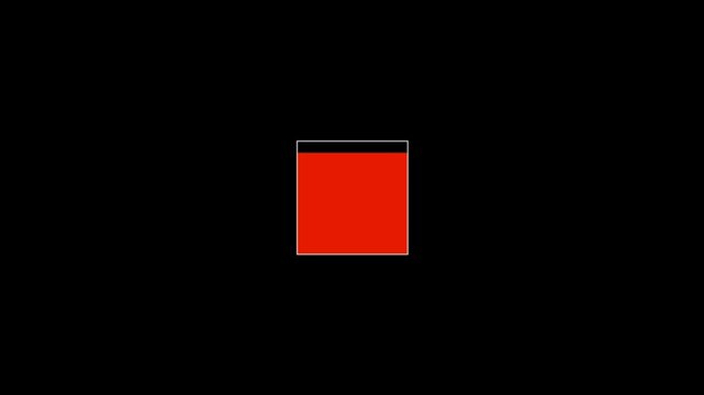 Red Square with White Outline and Black Bar - Abstract UI Element