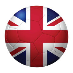 Naklejka premium Vector soccer ball with the England flag. Football in United Kingdom