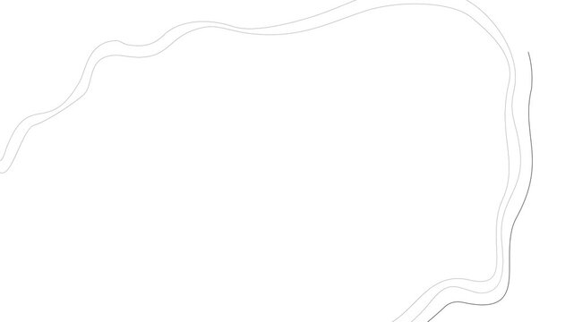 Minimal topographic contour lines reveal background with abstract flowing motion