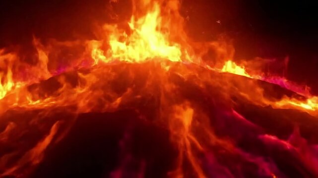 Hypnotic visual effect of spectral flames igniting and dissipating, highlighting the ephemeral beauty of pure elemental power. wide shot Abstract, cinematic, high speed, dynamic