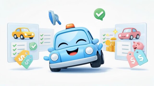 Auto insurance quotes simplified cartoon car characters helping you understand insurance in a fun environment
