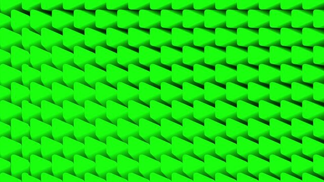Abstract green 3d rounded triangle pattern repetitive geometric shapes motion loop background texture
